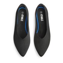 Sapatilhas ATHMILE com bico fino para mulheres, elegante, de malha preta