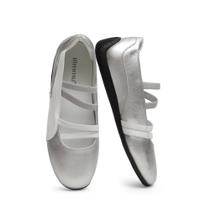 Sapatilhas Ballet Flats iiimmu Mary Jane femininas prateadas brancas 6