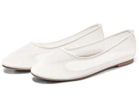 Sapatilhas de balé Coutgo femininas de malha sem cadarço em branco para trabalho casual Sapatilhas de balé Coutgo femininas de malha sem cadarço em branco para trabalho casual