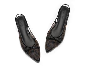Sapatilhas de balé Coutgo Slingback, laço e bico pontudo para mulheres Sapatilhas de balé Coutgo Slingback, laço e bico pontudo para mulheres