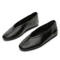 Sapatilhas de balé KISSASA para mulheres com bico quadrado, slip on black