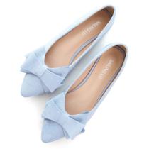 Sapatilhas de balé SAILING LU Bow-Knot, camurça feminina azul celeste