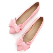Sapatilhas de balé SAILING LU Bow-Knot, camurça feminina, rosa escuro