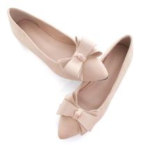 Sapatilhas de balé SAILING LU femininas com bico fino em camurça bege 6,5