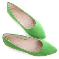 Sapatilhas de balé ZTWUTANG femininas de camurça macia, verde, tamanho 40