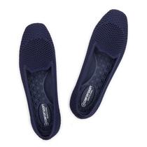 Sapatilhas femininas Frank Mully, bico quadrado, malha azul marinho, 7
