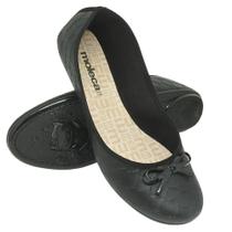 Sapatilhas Femininas Molecas Casual Confortável Flex Bico Redondo 5726.115 Croco Preto