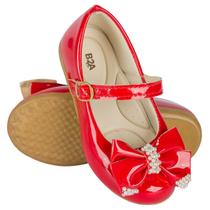 Sapatilhas Infantil Bailarina Menina Vermelha Laço Perolado 2019 - B2A KIDS