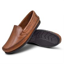 Sapatilhas masculinas estilo casual em couro GR 400 marron-conhaque