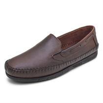 Sapatilhas masculinas estilo casual em couro GR 400 marron-conhaque