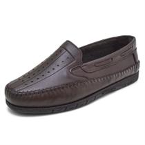 Sapatilhas masculinas estilo casual em couro GR 402 marron-café