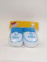 Sapatinho Algodão Sou Do Papai RN Azul Claro - Baby Bella