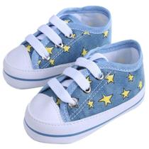 Sapatinho Azul Estrelado (0-3 meses) - Markha Baby - Markha Baby