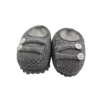 Sapatinho beb em tricot - Cinza