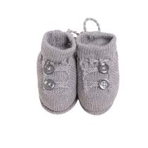 Sapatinho bebê 2 botões - cinza