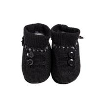 Sapatinho bebê 2 botões - preto
