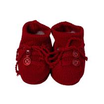 Sapatinho bebê 2 botões - Vermelho