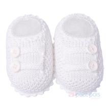 Sapatinho bebê em tricot - Branco