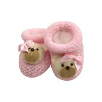 Sapatinho bebê ursinha - Rosa bebê