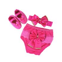 Sapatinho + Calcinha Bunda Rica + Tiara De Bebê 3 A 8 Meses (255) Sapatinho + Calcinha Bunda Rica + Tiara De Bebê 3 A 8 Meses (255)