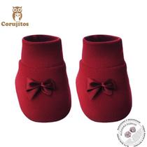 Sapatinho com Laço em Algodão Egípcio na caixa - Vermelho - Corujitos