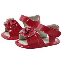 Sapatinho de Bebê Bicho de Pé - Sandália Feminina com Laço e Fecho - Verniz - Vermelho Sapatinho de Bebê Bicho de Pé - Sandália Feminina com Laço e Fecho - Verniz - Vermelho