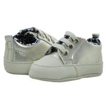 Sapatinho de Bebê Bicho de Pé - Sapatênis Feminino c/ ilhós e Atacador - Sintético - Ouro Light e Bege Sapatinho de Bebê Bicho de Pé - Sapatênis Feminino c/ ilhós e Atacador - Sintético - Ouro Light e Bege