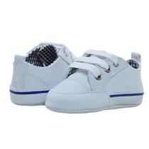 Sapatinho de Bebê Bicho de Pé - Sapatênis Masculino c/ ilhós e Atacador - Sintético/Tecido - Branco e Azul Marinho Sapatinho de Bebê Bicho de Pé - Sapatênis Masculino c/ ilhós e Atacador - Sintético/Tecido - Branco e Azul Marinho