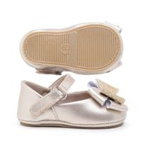 Sapatinho de bebê Branco RN Feminino P/ Batizado Infantil - Skalvin