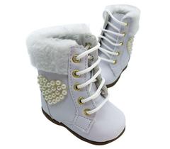 Sapatinho de Bebê Calçado Infantil Tênis Para Bebê Bota Botinha Lorena Branca Menina Sapatinho de Bebê Calçado Infantil Tênis Para Bebê Bota Botinha Lorena Branca Menina