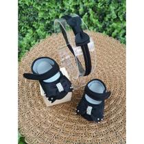 Sapatinho de bebê Com Tiara De Laço - Sapatilha Boneca Feminina Batizado