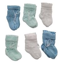 Sapatinho de bebê kit com 6 pares lã tricô