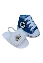 Sapatinho De Bebê + Sandália De Bebê Do 13 Ao 18 Direto Da Fabrica S100 Branca + T40