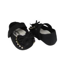 Sapatinho de Bebê Sapatilha Luxo Laço Batizado Infantil Menina Manozinhos Baby Ref.0024