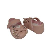 Sapatinho de Bebê Sapatilha Luxo Laço Batizado Infantil Menina Manozinhos Baby Ref.0024