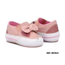 Sapatinho de Bebe Tenis Iate Laço Feminino Infantil Menina RN Maninhos Baby