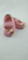 Sapatinho De Poá Rosa De Tecido Para Bebê Sapatinho De Poá Rosa De Tecido Para Bebê