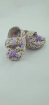 Sapatinho De Tecido Estampado Lilás Para Bebê Sapatinho De Tecido Estampado Lilás Para Bebê