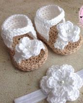 sapatinho em croche baby flores sapatinho em croche baby flores