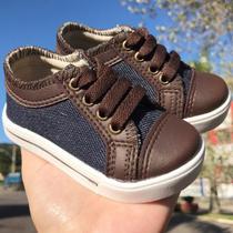 Sapatinho Kreet - Jeans com Marrom - Gugu Dadá Baby - Sapatinho de Bebê -  Magazine Luiza