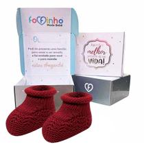 Sapatinho Revelação Recém Nascido Vermelho Fofinho