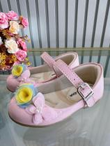Sapatinho Rosa Menina Verniz com Aplique de Borboleta e Flor Sapatinho Rosa Menina Verniz com Aplique de Borboleta e Flor
