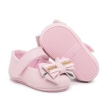 Sapatinho Sapatilha Infantil Bebê Rosa Princesa Estilosa Para Batizado - Skalvin