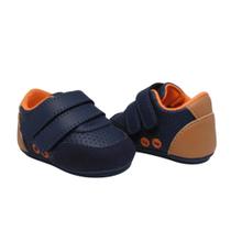 Sapatinhos Bebe Tenis Fecho Fácil Infantil Masculino Luxo Batizado Menino Manozinhos Baby Ref.0008