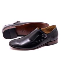 Sapato 100% Couro Social Italiano Masculino Hans Moderno Sapato Stefanello Cores: Café e Preto