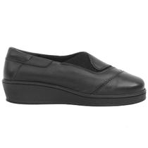 Sapato Anabela Couro Legítimo Leveza Com Elástico Atemporal Sapato Anabela Couro Legítimo Leveza Com Elástico Atemporal