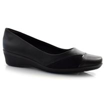 Sapato Anabela Feminino Comfortflex Preto 24-94302