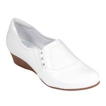 Sapato Anabela Feminino Para Médica Enfermeira Clínica Camareira Esteticista EPI Antiderrapante Branco Proteção Para Hospital Posto De Saúde