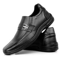 Sapato Anatômico Com Detalhe em Metal Moderno Palmilha Confort Preto Antiderrapante até tam 46 Sapato Anatômico Com Detalhe em Metal Moderno Palmilha Confort Preto Antiderrapante até tam 46