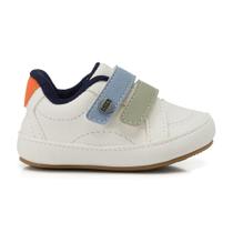Sapato Baby Menino Klin Algodão Doce 448 Branco/Azul/Laranja